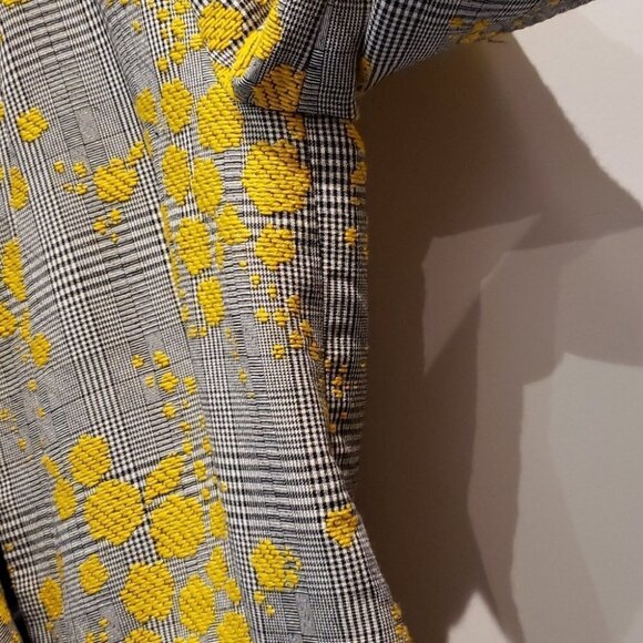 ZARA Basic Petticoat Grey Plaid Yellow Embroidery Ladies Women's XS Jacqua - Picture 5 of 11